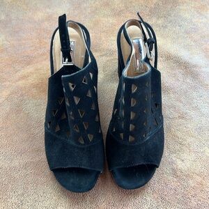 Halogen Black adjustable suede block Heels Sleek Design Size 6